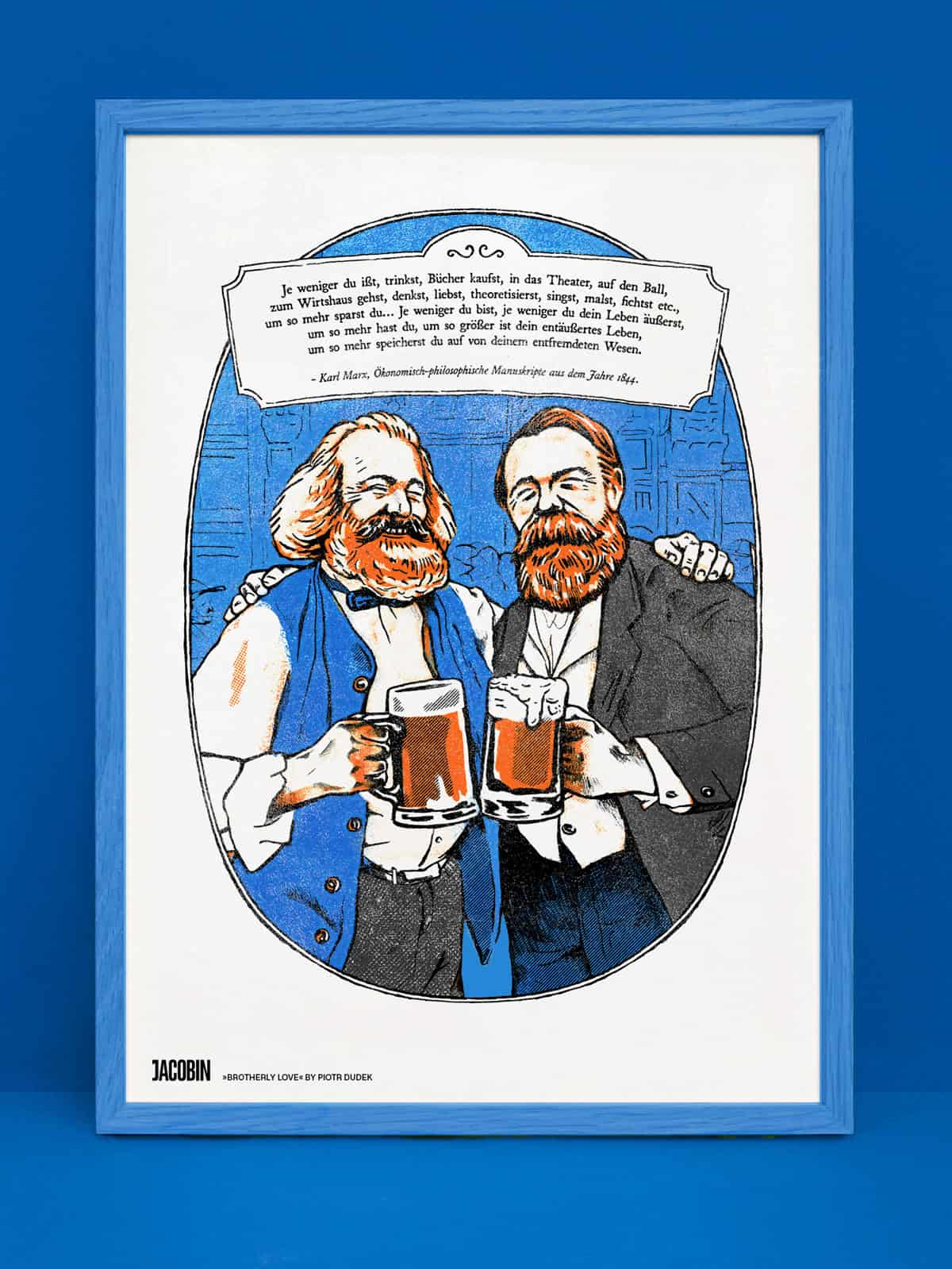 Marx and Engels, Brotherly Love (A4 size)